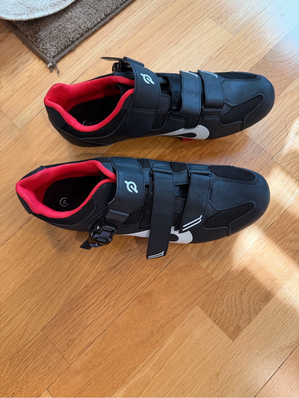 Peloton Black and Red Men's Cycling Shoes with White Accents